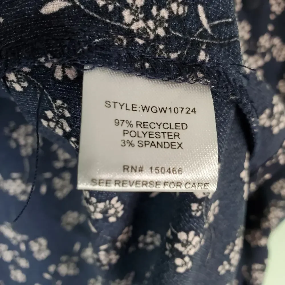 41 Hawthorn Women Morey Split Neck 3/4 Sleeve Blouse Navy Size XXL
